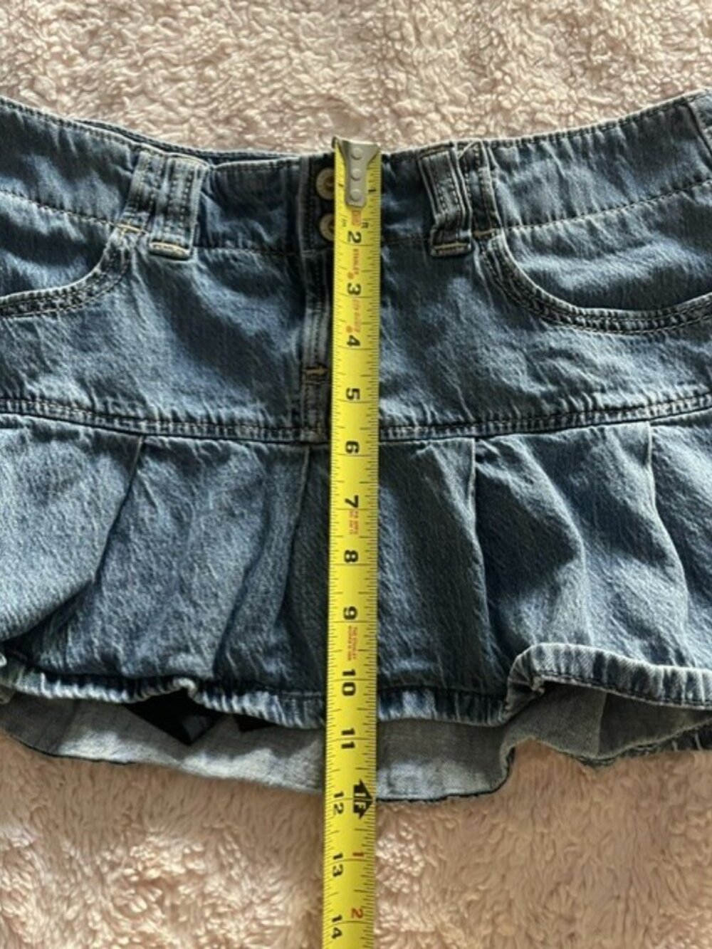 Hollister Y2K Low Rise Pleated Denim Mini Skort Size 10 - Picture 6 of 6